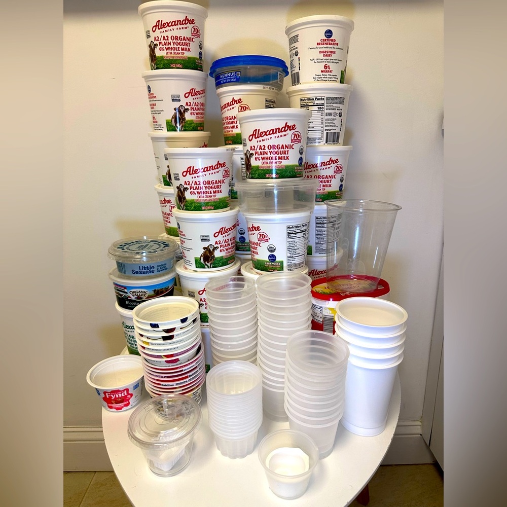 123Empty Plastic Yogurt Container Garden DIYCraft Indoor Seed Plant Start 5-32oz